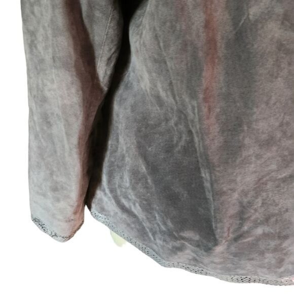 Elana by Tanner Plus Size 1 Genuine Leather Gray Jacket Blazer - Picture 3 of 5